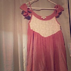 Mauve Listicle crinkle swing dress.